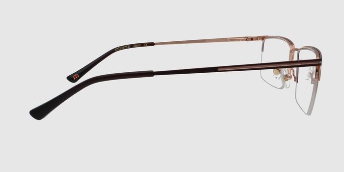  Brown Half rim Rectangle Eyeglasses for Men