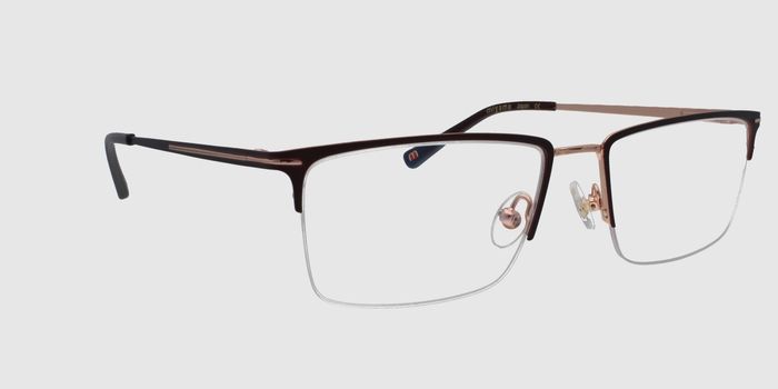  Brown Half rim Rectangle Eyeglasses for Men