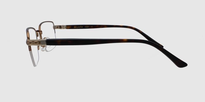  Brown Half rim Rectangle Eyeglasses for Men