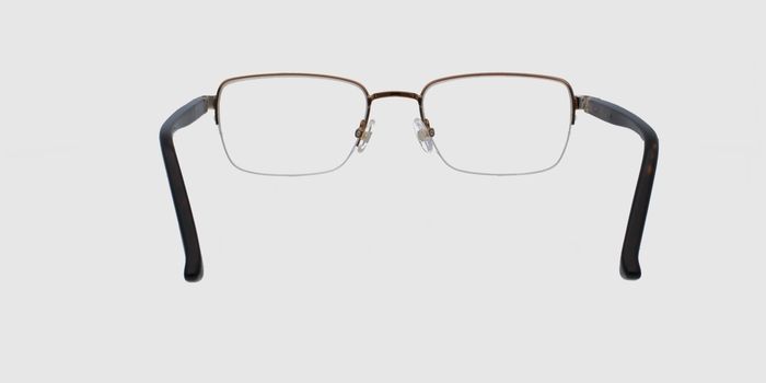  Brown Half rim Rectangle Eyeglasses for Men