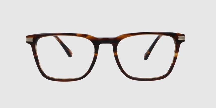  Brown Full rim Square Eyeglasses for Men and Women