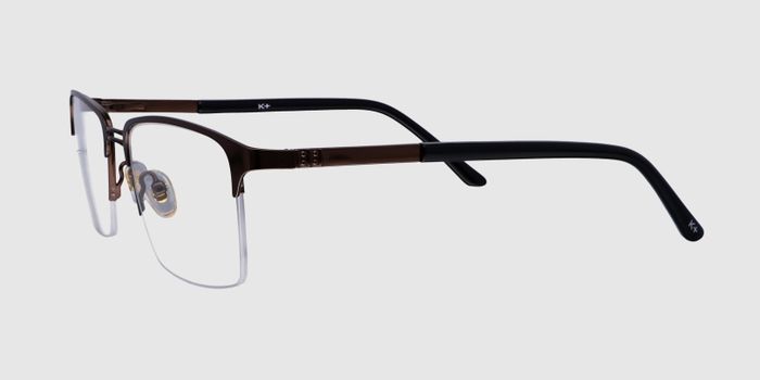  Brown Half rim Rectangle Eyeglasses for Men and Women
