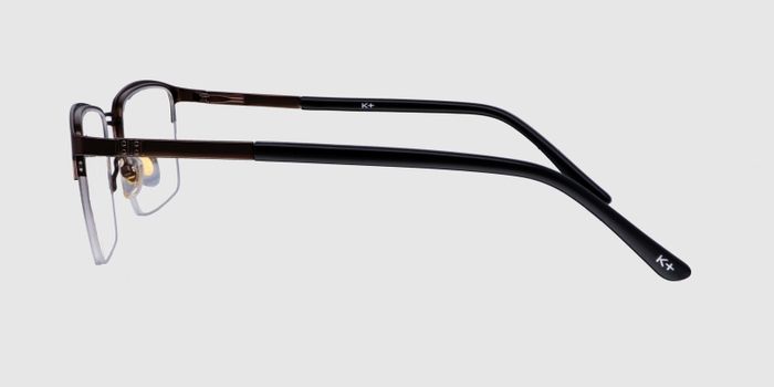  Brown Half rim Rectangle Eyeglasses for Men and Women