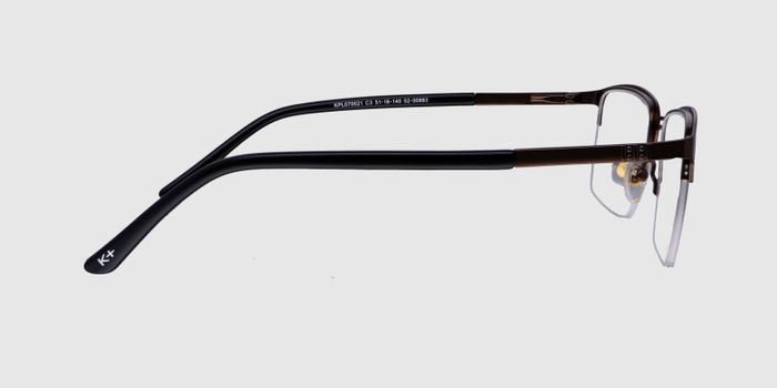  Brown Half rim Rectangle Eyeglasses for Men and Women