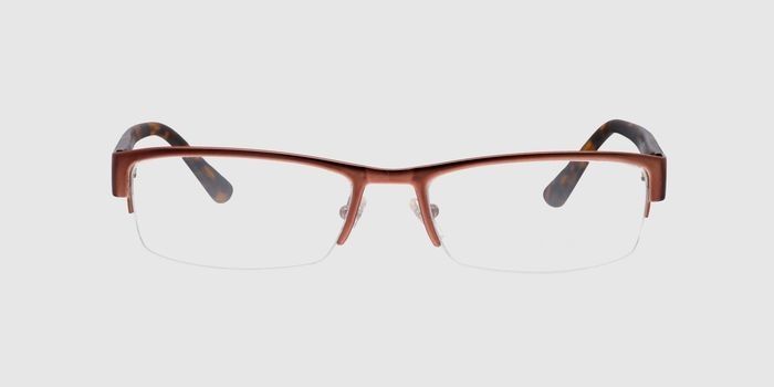  Brown Half rim Rectangle Eyeglasses for Women