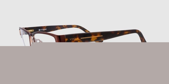  Brown Half rim Rectangle Eyeglasses for Women