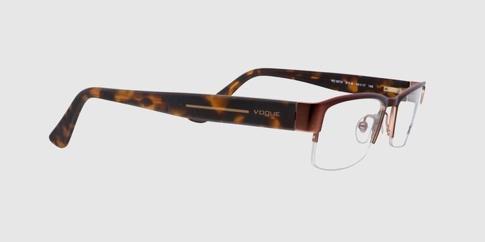  Brown Half rim Rectangle Eyeglasses for Women