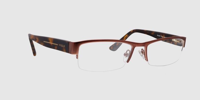  Brown Half rim Rectangle Eyeglasses for Women