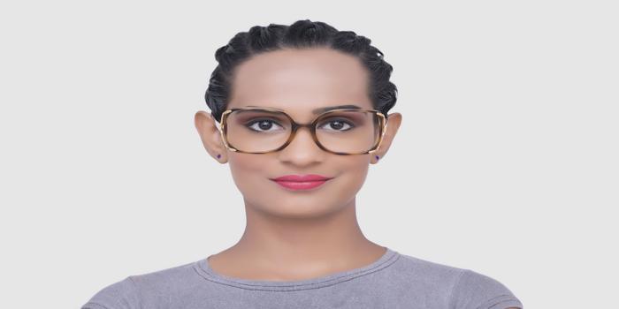  Brown Full rim Square Eyeglasses for Women