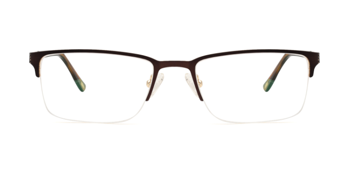 KILLER Brown Half Frame Rectangle Eyeglasses for Men and Women