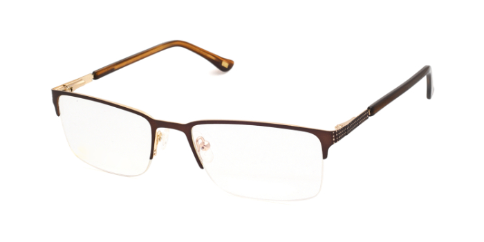 KILLER Brown Half Frame Rectangle Eyeglasses for Men and Women