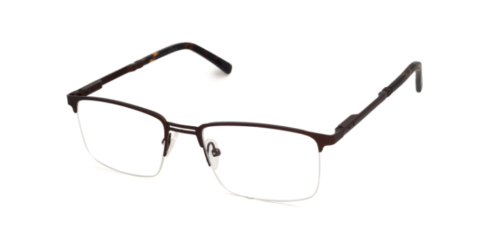 INTEGRITI Brown Half Frame Rectangle Eyeglasses for Men and Women