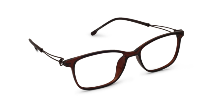  Brown Full Frame Rectangle Eyeglasses for Men and Women