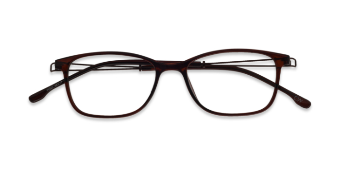  Brown Full Frame Rectangle Eyeglasses for Men and Women