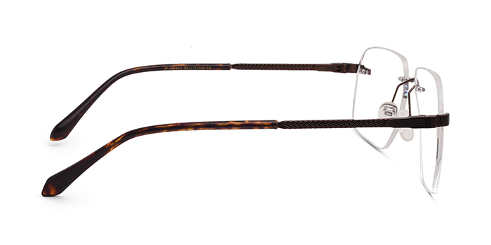  Brown Rimless Square Eyeglasses for Men and Women