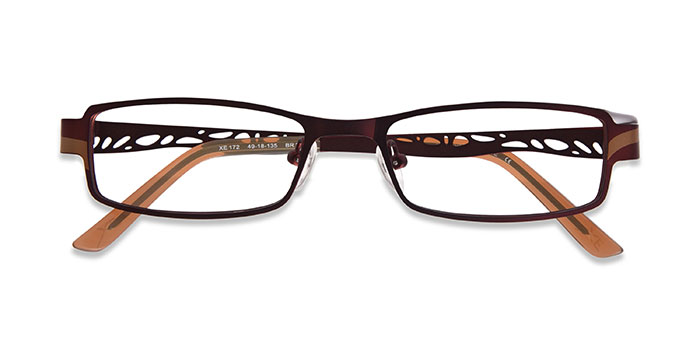  Brown Full Frame Rectangle Eyeglasses for Men and Women