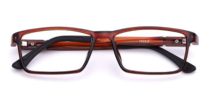  Brown Full Frame Rectangle Computer Glasses for Men