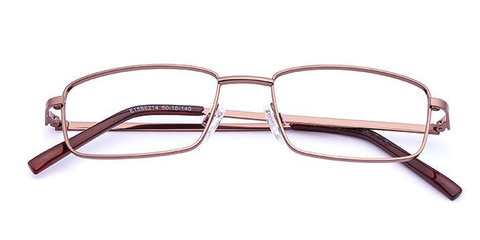  Brown Full Frame Rectangle Computer Glasses for Men
