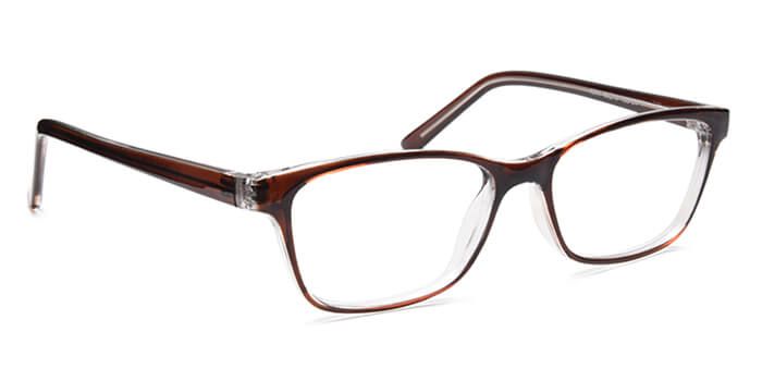  Glossy Brown Full Frame Rectangle Eyeglasses for Kids