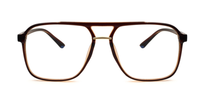  Brown Full Frame Square Eyeglasses for Men and Women