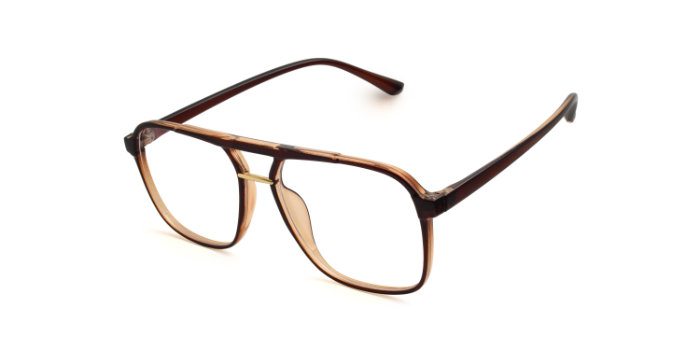  Brown Full Frame Square Eyeglasses for Men and Women