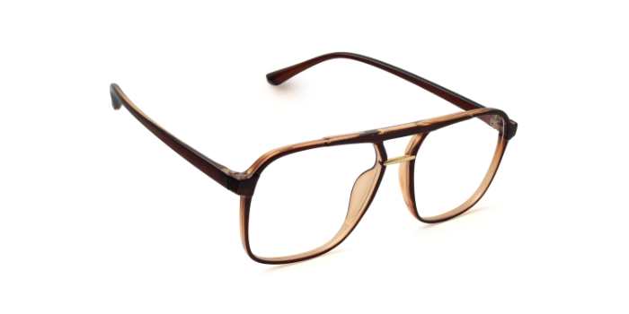  Brown Full Frame Square Eyeglasses for Men and Women