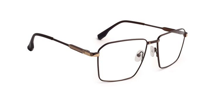  Brown Full Frame Square Eyeglasses for Men and Women