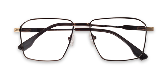  Brown Full Frame Square Eyeglasses for Men and Women