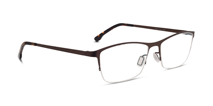  Brown Half Frame Rectangle Eyeglasses for Men and Women