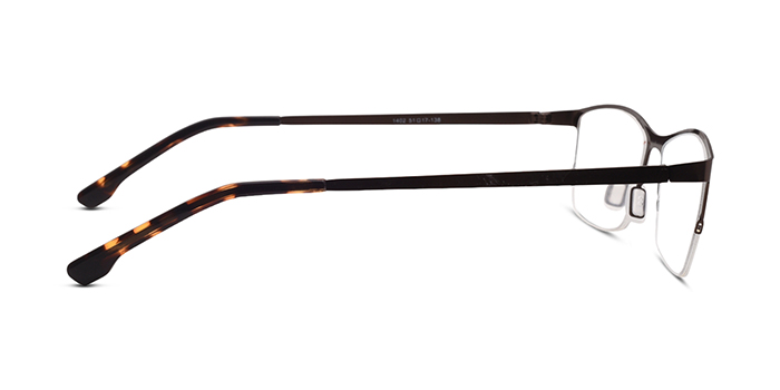  Brown Half Frame Rectangle Eyeglasses for Men and Women