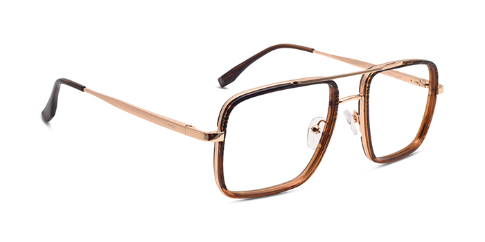 EYENIC Brown Full Frame Wayfarer Eyeglasses for Men and Women