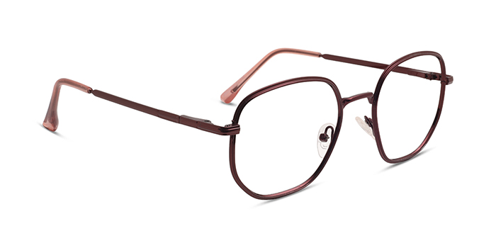  Brown Full Frame Hexagon Eyeglasses for Men and Women