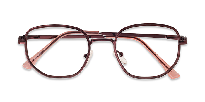 Brown Full Frame Hexagon Eyeglasses for Men and Women