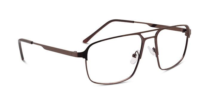  Brown Full Frame Square Eyeglasses for Men and Women