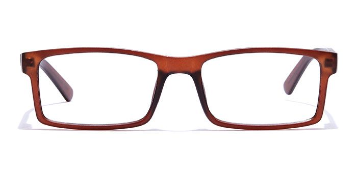  Matte Brown Full Frame Rectangle Computer Glasses for Men and Women