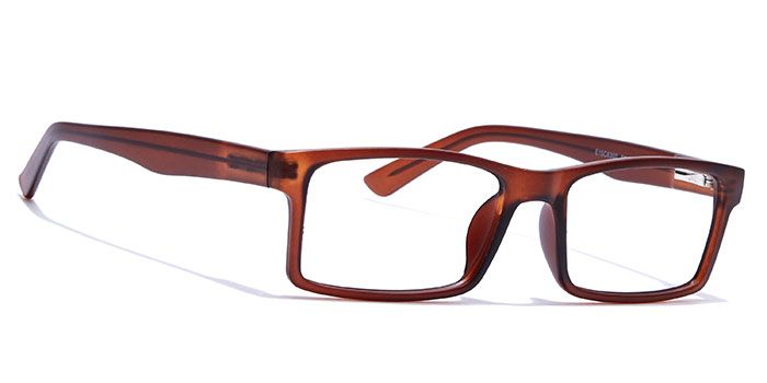  Matte Brown Full Frame Rectangle Computer Glasses for Men and Women