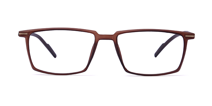  Brown Full Frame Rectangle Eyeglasses for Men and Women