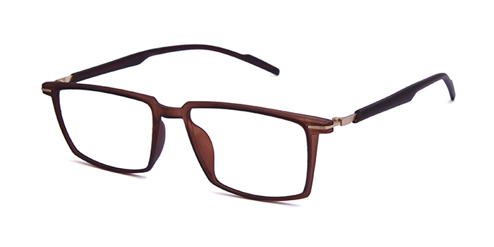  Brown Full Frame Rectangle Eyeglasses for Men and Women