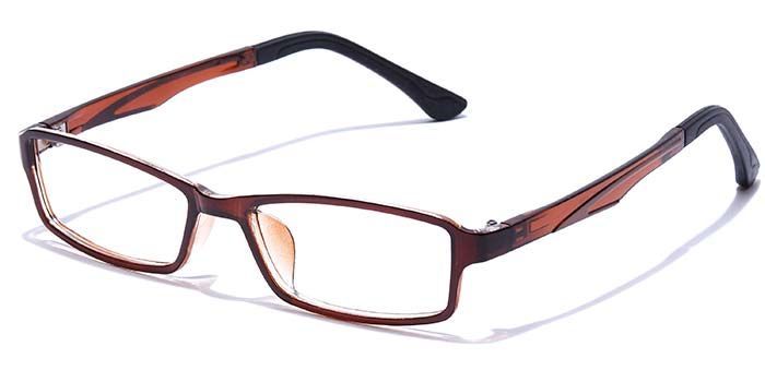  Glossy Brown Full Frame Rectangle Computer Glasses for Men and Women