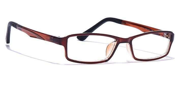  Glossy Brown Full Frame Rectangle Computer Glasses for Men and Women