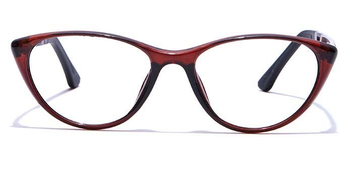  Glossy Brown Full Frame Cateye Computer Glasses for Women