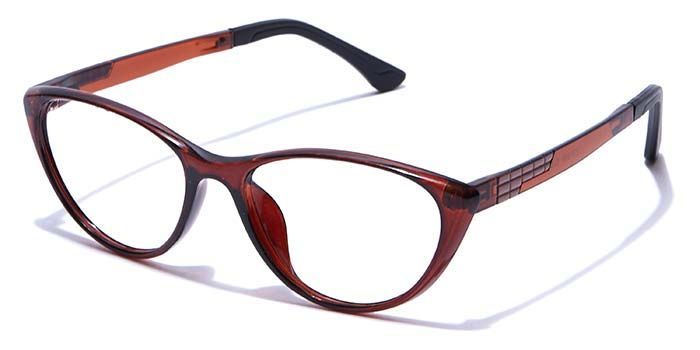  Glossy Brown Full Frame Cateye Computer Glasses for Women