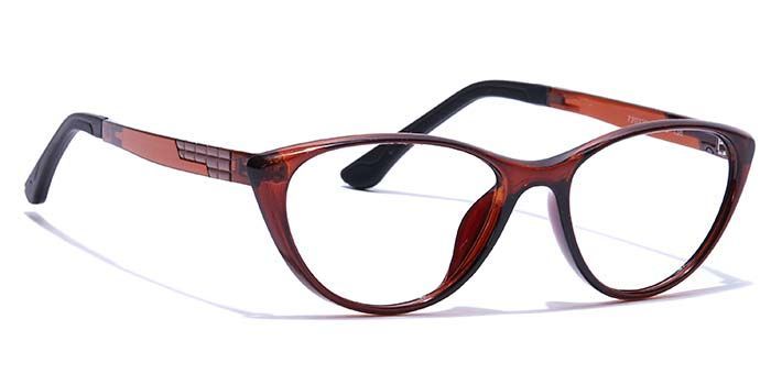  Glossy Brown Full Frame Cateye Computer Glasses for Women