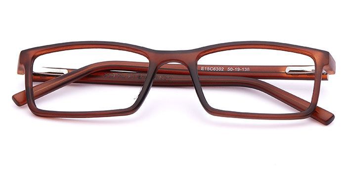  Brown Full Frame Rectangle Computer Glasses for Men