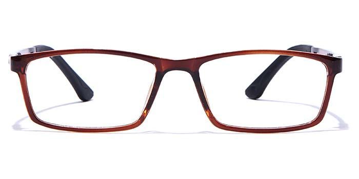  Brown Full Frame Rectangle Computer Glasses for Men