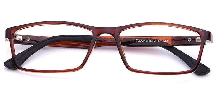  Brown Full Frame Rectangle Computer Glasses for Men