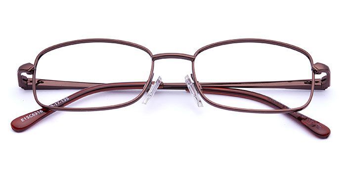  Brown Full Frame Rectangle Computer Glasses for Men