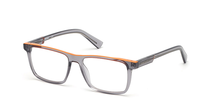 Diesel Grey Full Frame Rectangle Eyeglasses for Men and Women