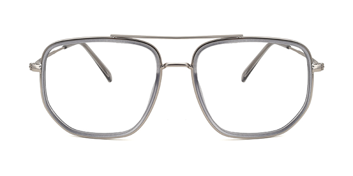  Grey Full Frame Square Eyeglasses for Men and Women