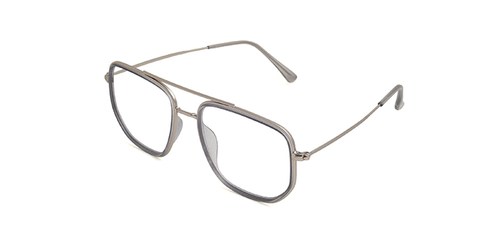  Grey Full Frame Square Eyeglasses for Men and Women